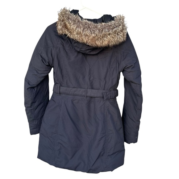 The North Face Goose Down Belted Fur Hood Parka - Size XS Women’s - Navy Blue - Picture 5 of 10
